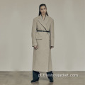 Mulheres Personalizadas Minimalismo Pure Color Long Trench Coat